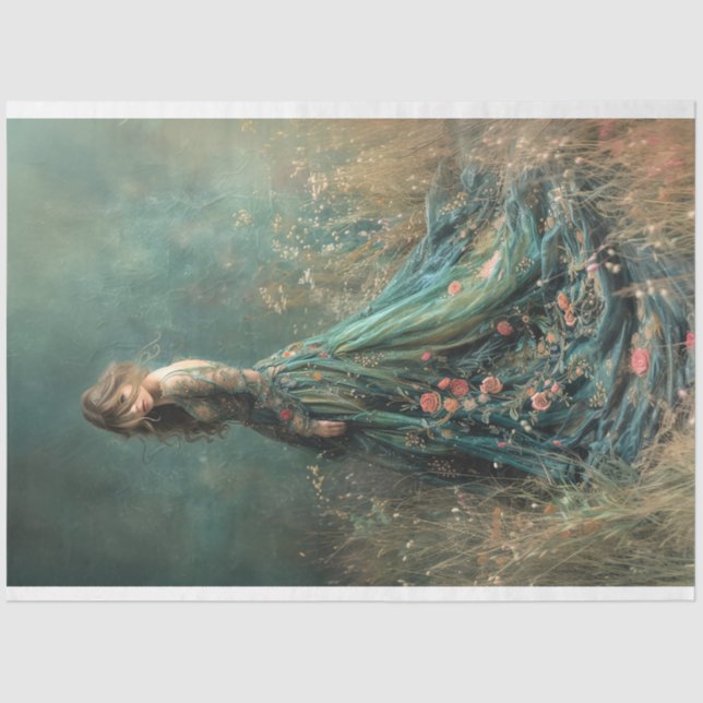 Papel De Seda Campo de Sonhos Retrato Lady Art (Frente )