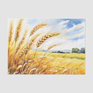 Papel De Seda Campo de trigo ouro balançando no Verão