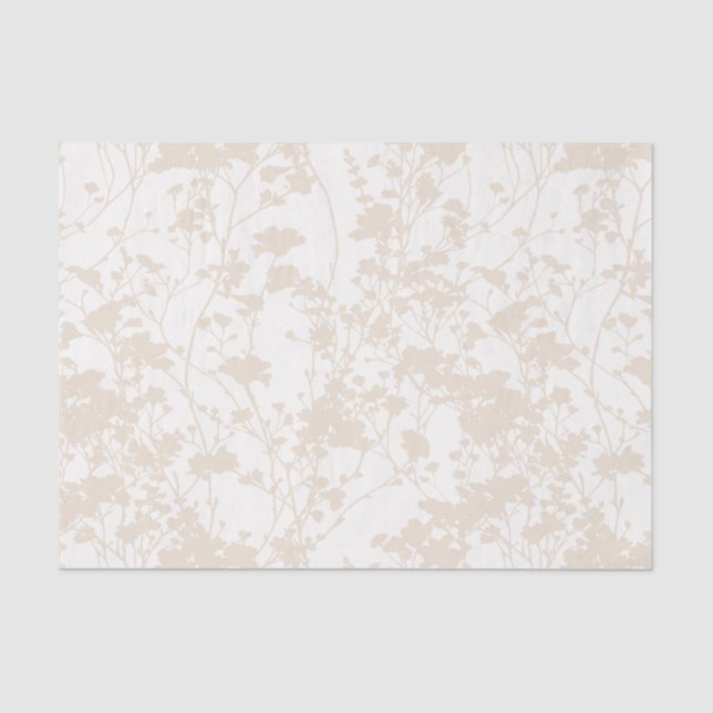 Papel De Seda Campo Floral (marfim - champanhe) (Frente )