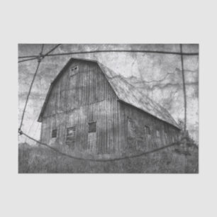 Papel De Seda Campo Russo, Black E White Barn Vintage