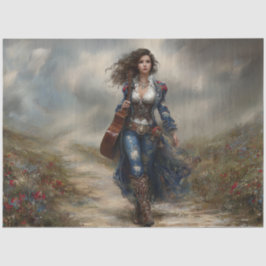 Papel De Seda Campos de Decoupage da Cantora Country de Melodia