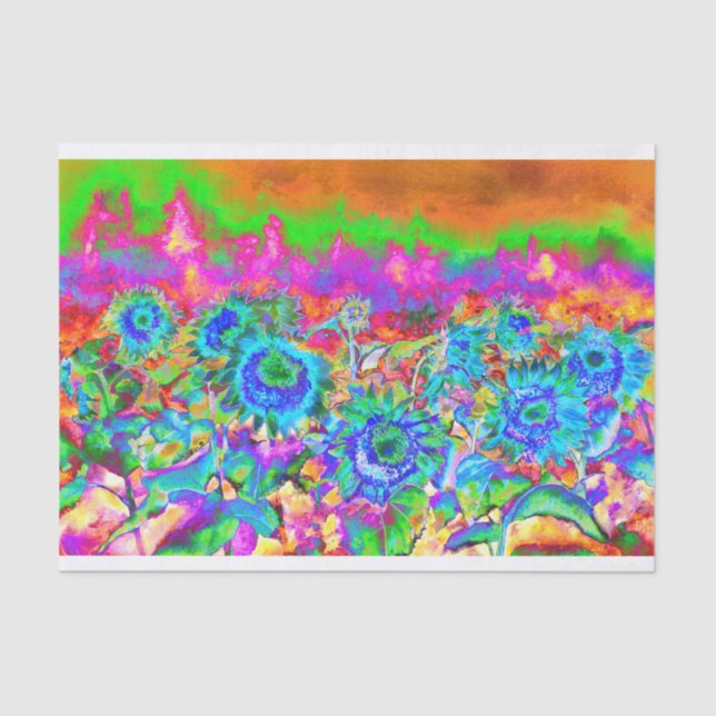 Papel De Seda Campos de girassol _ azuis (Frente )