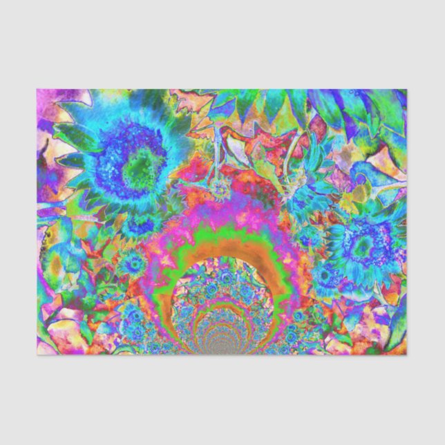 Papel De Seda Campos de girassol para sempre - azul (Frente )