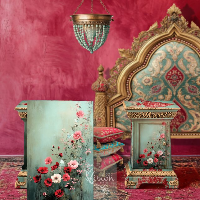 Papel De Seda Campos Florais Vibrantes e borboletas (Vibrant Floral, Carnations and Butterflies Field, Decoupage Tissue Paper.)