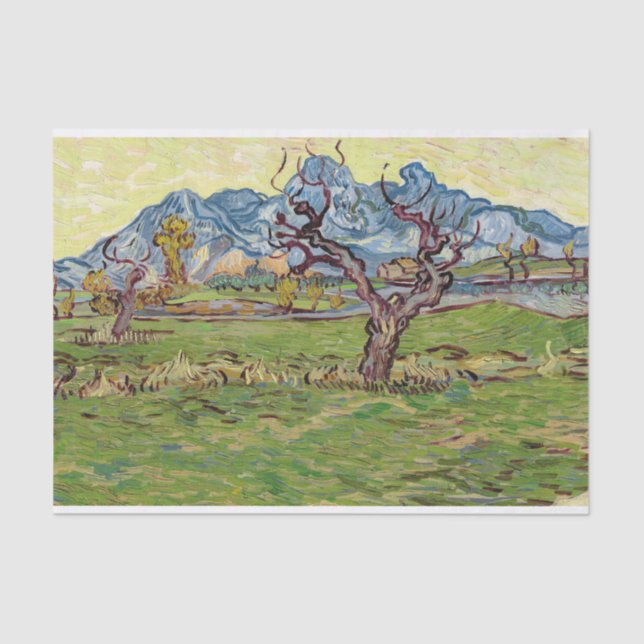 Papel De Seda Campos próximos aos Alpilles Vincent van Gogh (Frente )
