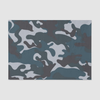 Papel De Seda Camuflagem azul