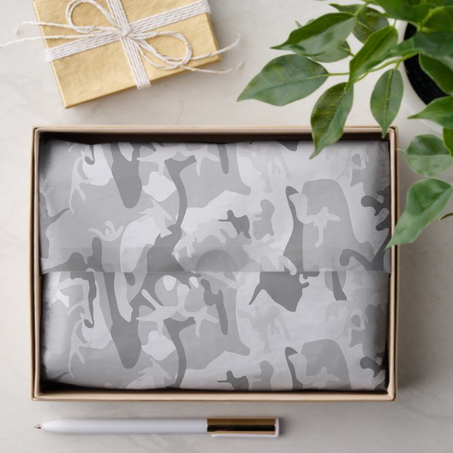 Papel De Seda Camuflagem de Cinzas de inverno, Militar, Exército (Presente)