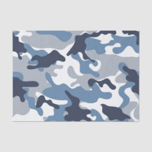 Papel De Seda Camuflagem do azul e do branco