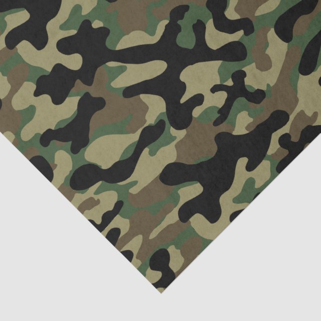Papel De Seda Camuflagem Florestal  (Detalhes)