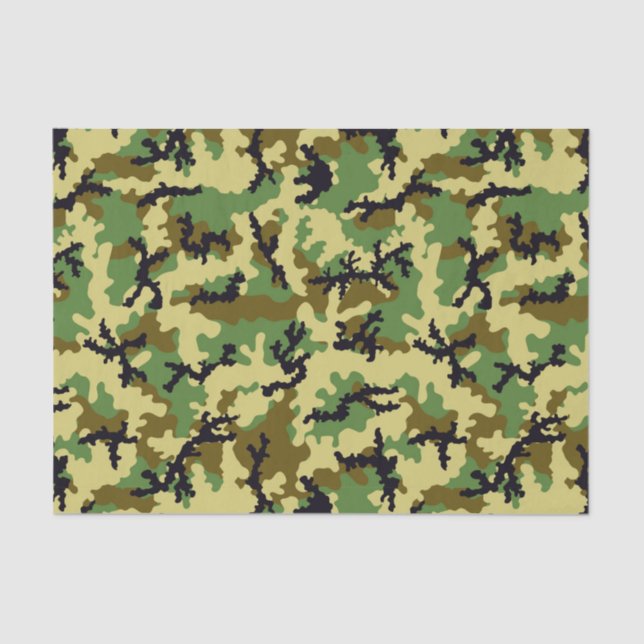 Papel De Seda Camuflagem florestal (Frente )