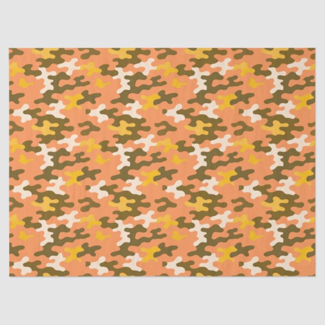 Papel De Seda Camuflagem Laranja (Frente )