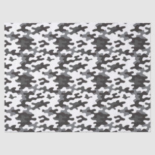 Papel De Seda Camuflagem Preto e Branco