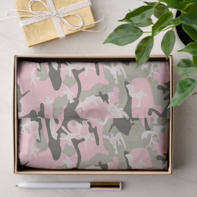 Papel De Seda Camuflagem rosa e verde, Militares, Exército (Presente)