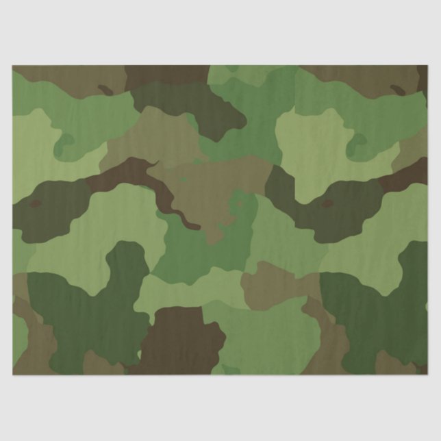 Papel De Seda Camuflagem Verde do Exército (Frente )