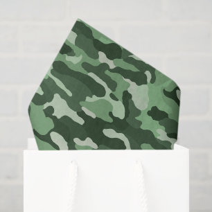 Papel De Seda Camuflagem Verde Florestal