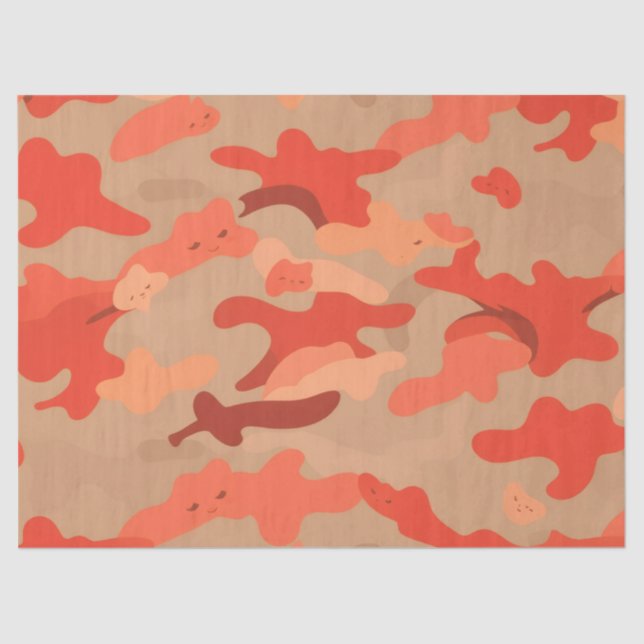 Papel De Seda Camuflagem vermelha (Frente )