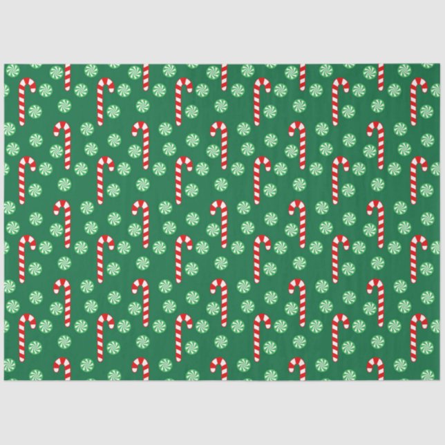 Papel De Seda Canas Vermelhos de Natal (Frente )