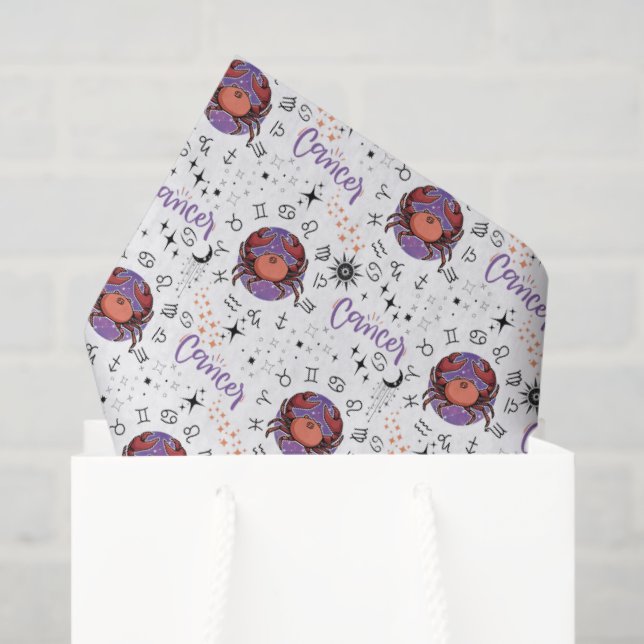 Papel De Seda Cancer Zodiac Tissue Paper (Sacola de presentes)