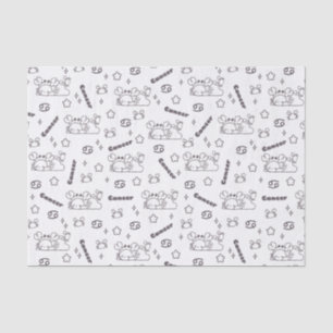 Papel De Seda Cancer Zodiac Whispers - Padrão Mágico Monocromáti