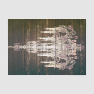 Papel De Seda Candelabro rústico de madeira do vintage do