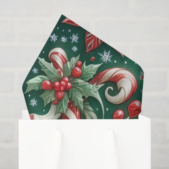 Papel De Seda Candy Cane Delight (Sacola de presentes)