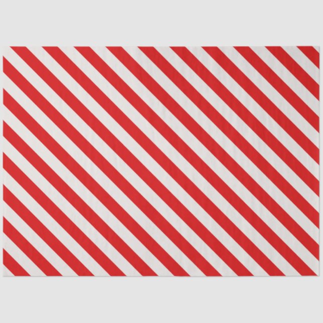 Papel De Seda Candy Cane Red Strips Natal (Frente )