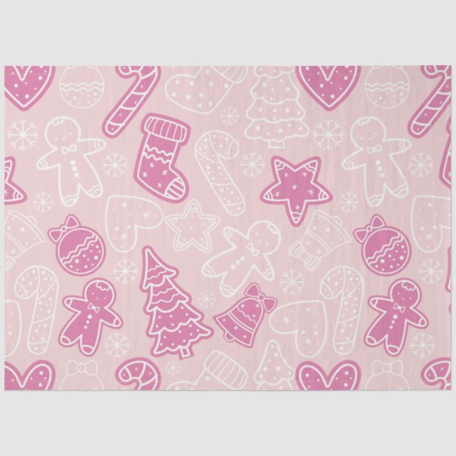 Papel De Seda Candy Canes Gingercake Men Stars Natal (Frente )