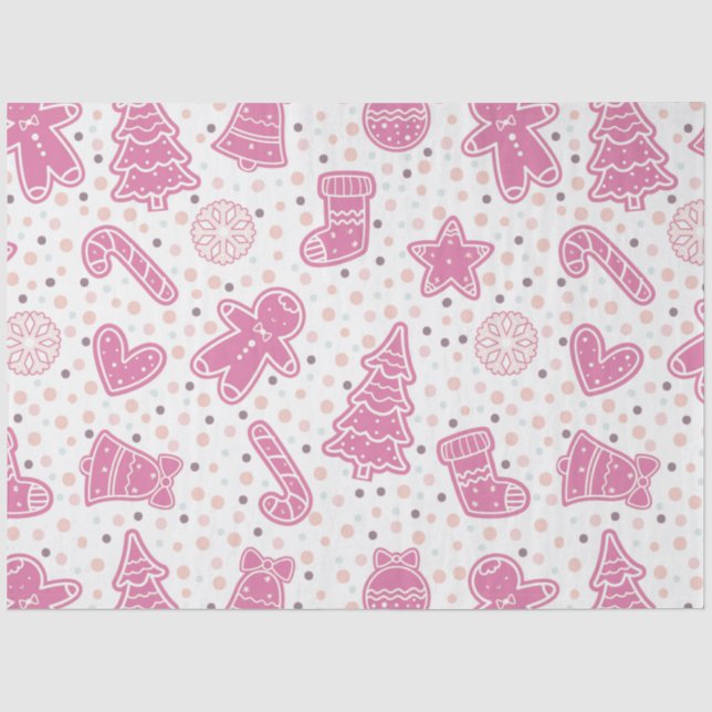 Papel De Seda Candy Canes Gingercake Men Stars Natal (Frente )