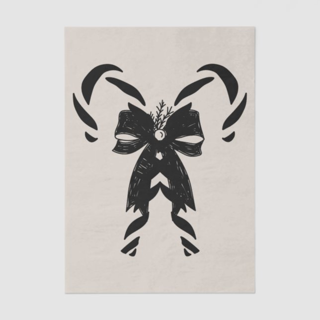 Papel De Seda Candy Canes with Pine Needles & Bow (Frente )