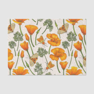 Papel De Seda Canecas e mariposas da Califórnia em branco 2