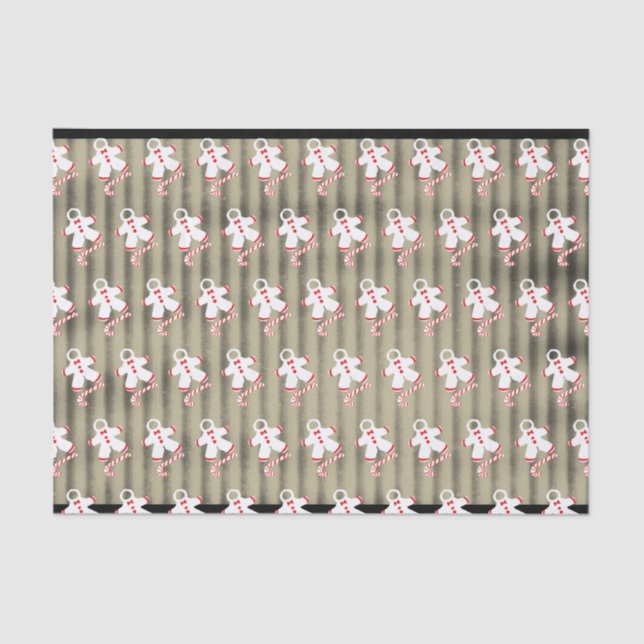 Papel De Seda Canes doces e neves em aparência ondulada (Frente )