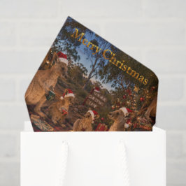 Papel De Seda Canguru de Natal Acampando