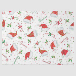 Papel De Seda Canis e Chapéus de Papai Noel