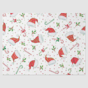Papel De Seda Canis e Chapéus de Papai Noel