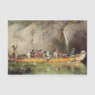 Papel De Seda Canoagem Banida por Voyageurs Passando por Caieira