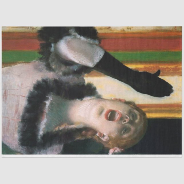 Papel De Seda Cantor com uma luva, Edgar Degas (Frente )