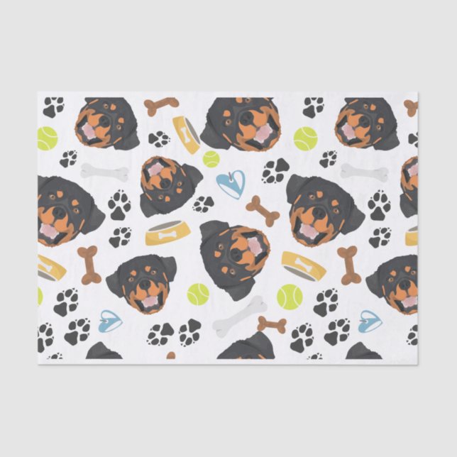 Papel De Seda Cão de sorriso Rottweiler (Frente )