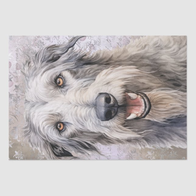 Papel De Seda Cão de Wolfhound Irlandês (Frente )
