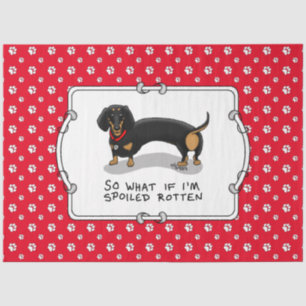 Papel De Seda Cão giro roxo mimado Dachshund (preto e bronzeado