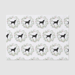 Papel De Seda Cão Negro Labrador Retriever Wreath