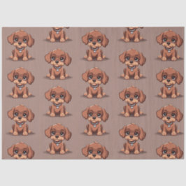 Papel De Seda Cãozinho castanho-branco