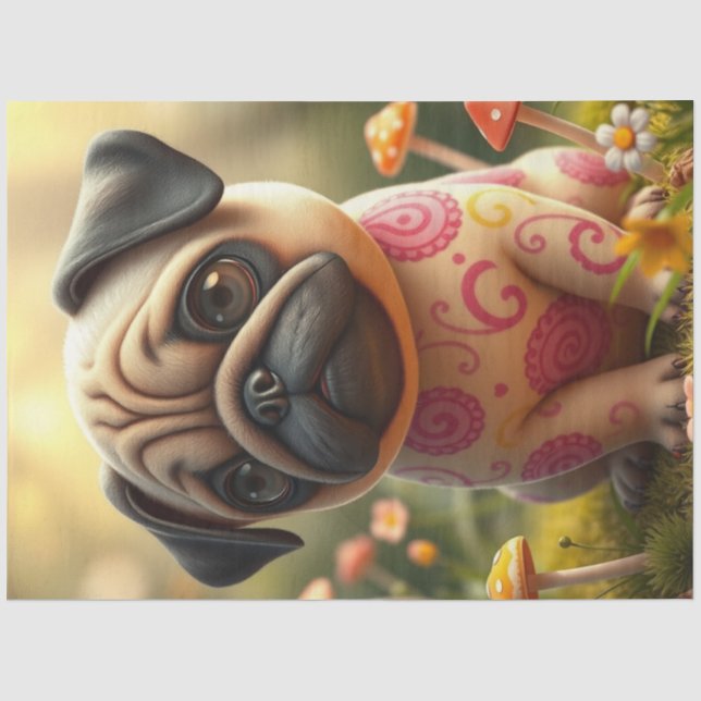Papel De Seda Cãozinho Colorido Adorável (Frente )