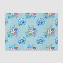 Papel De Seda Capas de foca azuis e flores