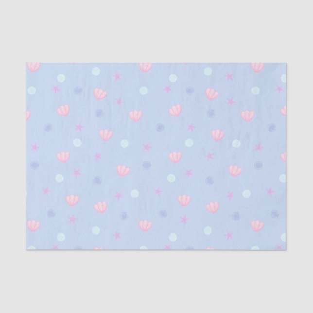 Papel De Seda Capas e Pérolas de Pastel em Periwinkle (Frente )