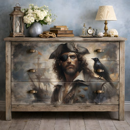 Papel De Seda Capitão Pirata Raven Decoupage