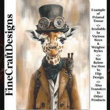 Caprichosa Girafa Steampunk Fofa Decoupagem AC2