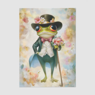 Papel De Seda Caprichoso Elegante Rã Vitoriana ES6R Decoupagem