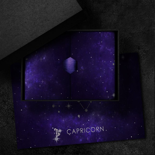 Papel De Seda Capricórnio Roxo | Astrologia Horóscopo (Criador carregado)