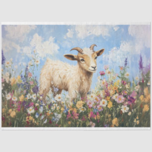 Papel De Seda Caprino Cinto Cercado Por Decoupage De Flores Selv