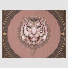 Papel De Seda Captivação e representação artística de um tigre